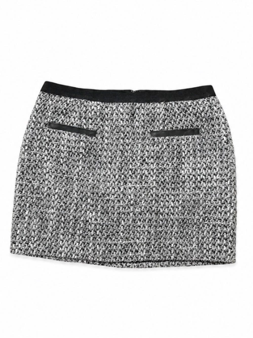 Rebecca Taylor Bouclé Tweed Mini Skirt Wool Alpaca Black Gray Size 10 EUC!